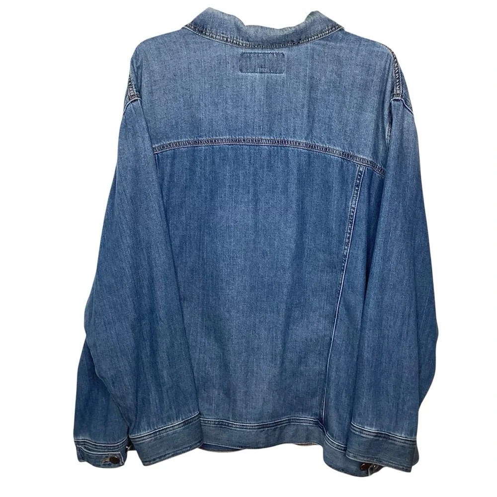 Torrid Jean Jacket Women's Sz‎ 4x Blue Trucker Denim Medium Wash Cotton EUC